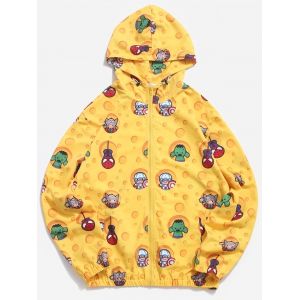 

Marvel Spider-Man Hooded Cartoon Print Jacket, Yellow