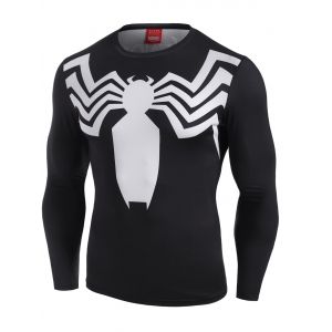 

Marvel Spider-Man Venom Letter Print Long Sleeve T-shirt, Black