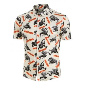 

Marvel Spider-Man Graphic Button Up Shirt, Champagne