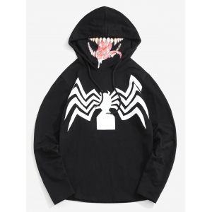 

Marvel Spider-Man Venom Print Double Collar Mask Hoodie, Black