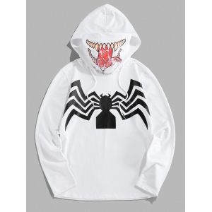

Marvel Spider-Man Venom Print Double Collar Mask Hoodie, White