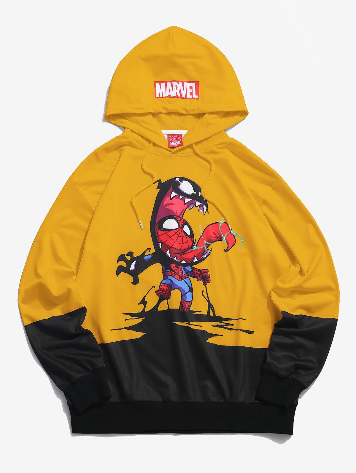 

Marvel Spider-Man And Venom Graphic Casual Drawstring Hoodie, Bright yellow