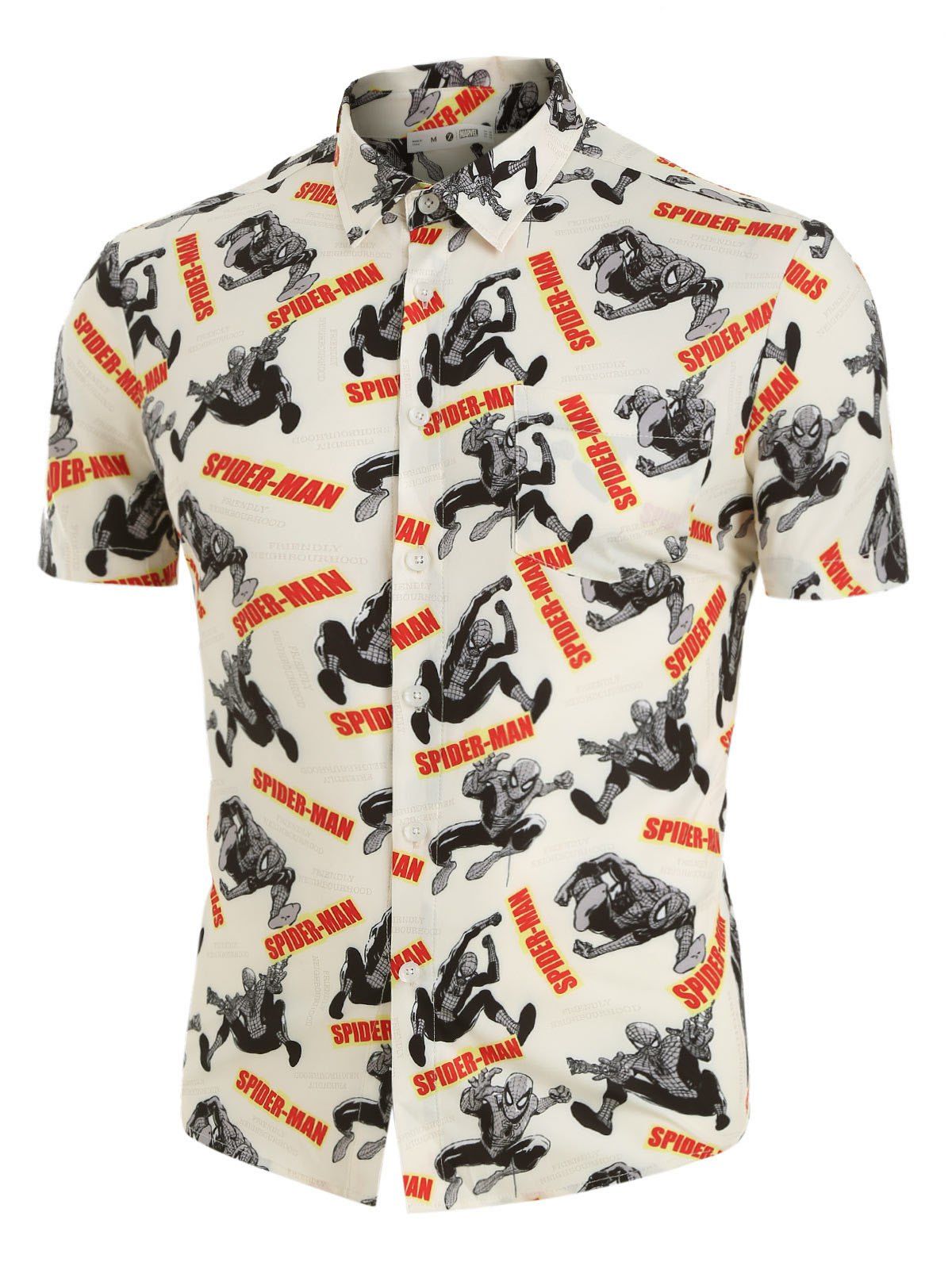marvel button down shirt