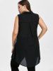 Plus Size & Curve Lace Insert High Low Sleeveless Shirt -  