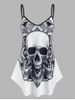 Backless Skull Flower Print Cami Top -  