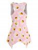 Daisy Print Hanky Hem Tank Top -  