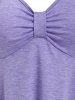 O-ring Detail Ruched Heathered T-shirt -  