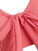 Maillot de Bain Bikini Noué à Taille Haute à Volants - Orange M