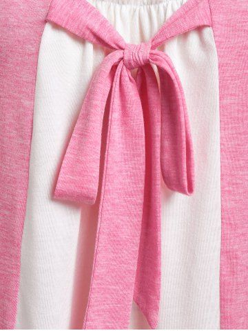 Plus Size & Curve Colorblock Chain Straps Ruffle Bowknot Tank Top
