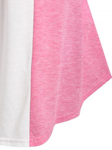 Plus Size & Curve Colorblock Chain Straps Ruffle Bowknot Tank Top