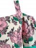 Plus Size Floral Cold Shoulder Flowy Tunic Top -  