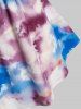 Plus Size Tie Dye Print Fishnet Insert Tank Top -  