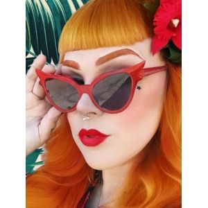 

Retro Eye-Frame Sunglasses, Red