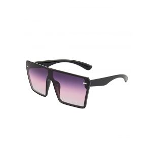 

Oversize Square Frame Flat-Top Sunglasses, Purple amethyst