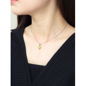 

Heart Shaped Zircon Inlaid Necklace, Yellow