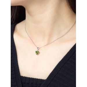 

Heart Shaped Zircon Inlaid Necklace, Yellow green