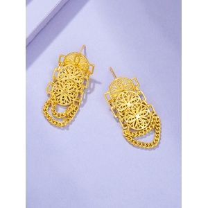 

Hollow Chains Gold Plated Earrings, Golden