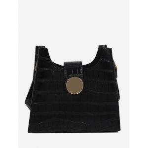 

Embossed Square Shoulder Bag, Black