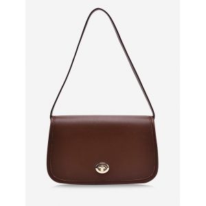

Flap Twist-Lock Shoulder Bag, Deep brown