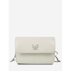 

Butterfly Glitter Flap Crossbody Bag, Crystal cream