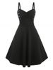 Plus Size Crossover Ruched Knee Length Dress -  