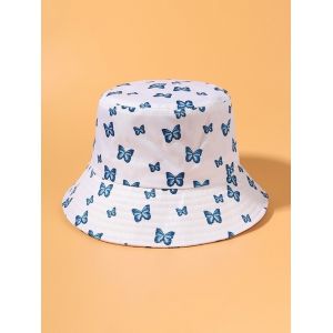 

Printed Butterflies Outdoor Bucket Hat, White