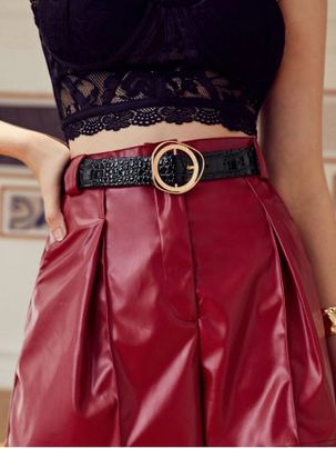 Circle Irregular Buckle Textured Dress Belt