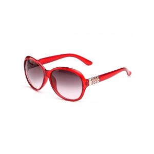 

Oversize Round Frame Gradient Sunglasses, Red wine
