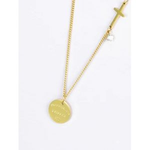 

Cross Disc Pendant Necklace, Golden