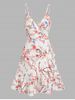 Flounced Floral Print Mini Dress -  