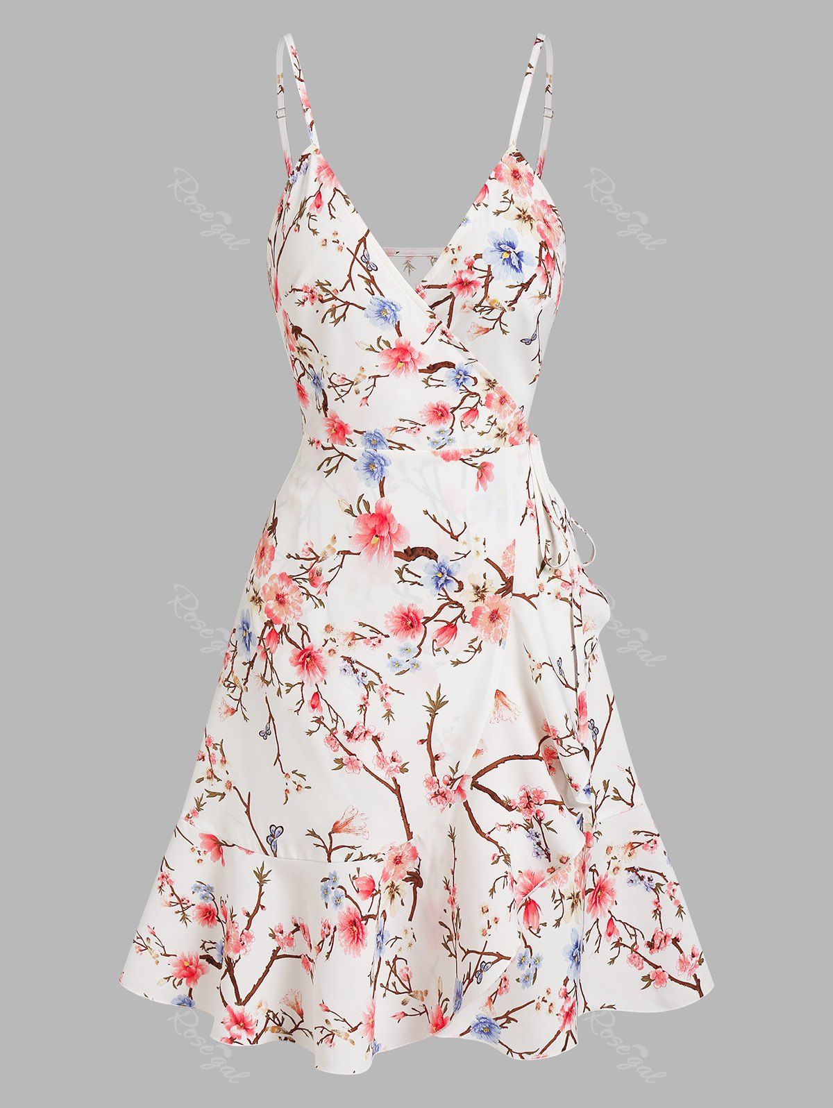 Latest Flounced Floral Print Mini Dress  