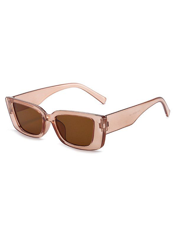 

Rectangle Frame Wide Temple Sunglasses, Tan