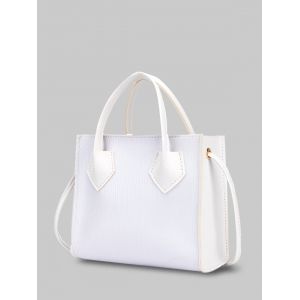 

Boxy Embossed Dual-Handle Tote Bag, White