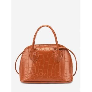 

Embossed Dual-Handle Crossbody Bag, Light brown