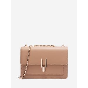 

Boxy Flap Mini Shoulder Bag, Camel brown