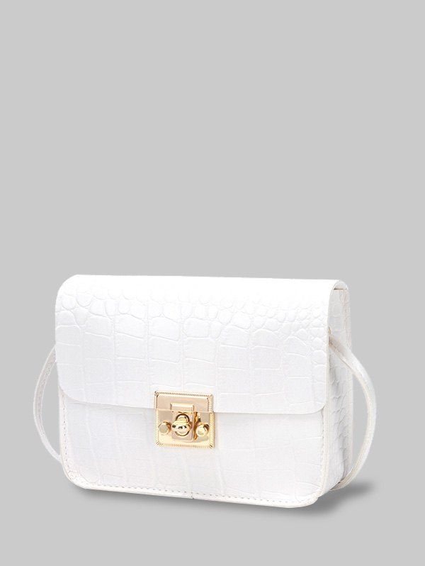 

Square Embossed Mini Crossbody Bag, White