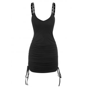 

Gothic Eyelet Cinched Bodycon Dress, Black