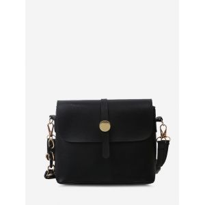 

Solid Double Strap Crossbody Bag, Black