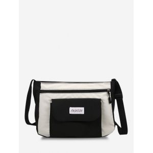 

Casual Letter Colorblock Crossbody Bag, Black