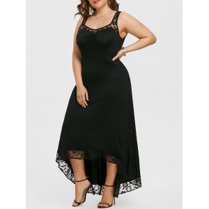 

Plus Size High Low Maxi Party Dress, Black