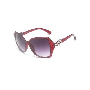 

Embellished Temple Ombre Sunglasses, Red wine