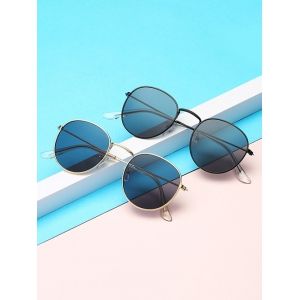 

Metal Anti UV Circular Sunglasses, Black