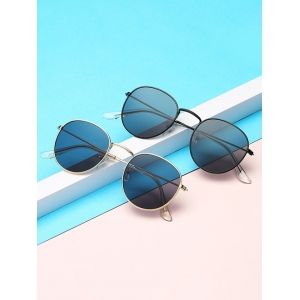 

Metal Anti UV Circular Sunglasses, Champagne gold