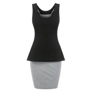 

Heathered Cami Bodycon Dress and Plain Tank Top, Multi
