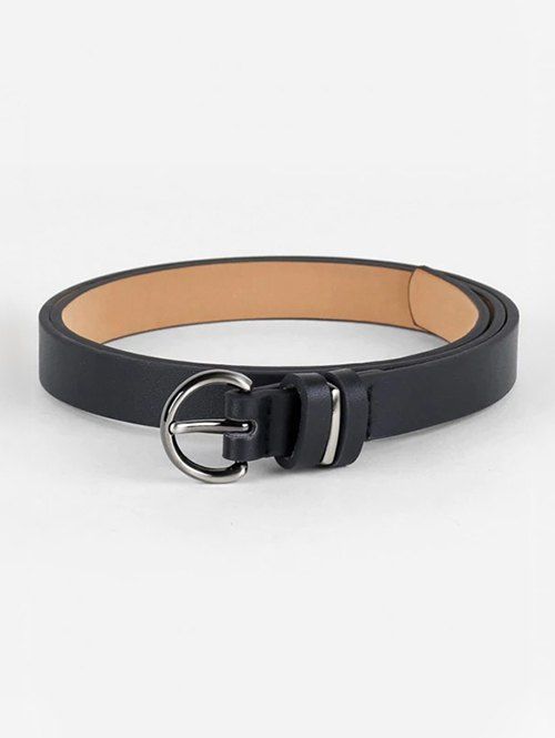 

D-ring Buckle PU Belt, Black