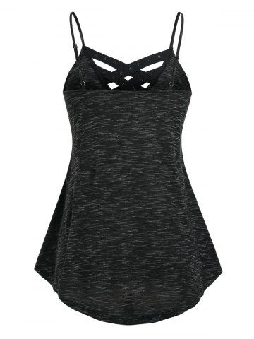 Plus Size Crisscross Studded Tank Top