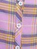 Plus Size Plaid Button Up Handkerchief Shirt Midi 1950s Dress -  