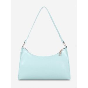 

Minimalist Solid PU Shoulder Bag, Macaw blue green