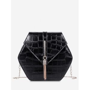 

Retro Tassel Irregular Chain Crossbody Bag, Black