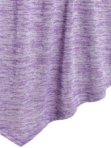 Plus Size Space Dye Bowknot Irregular Tank Top